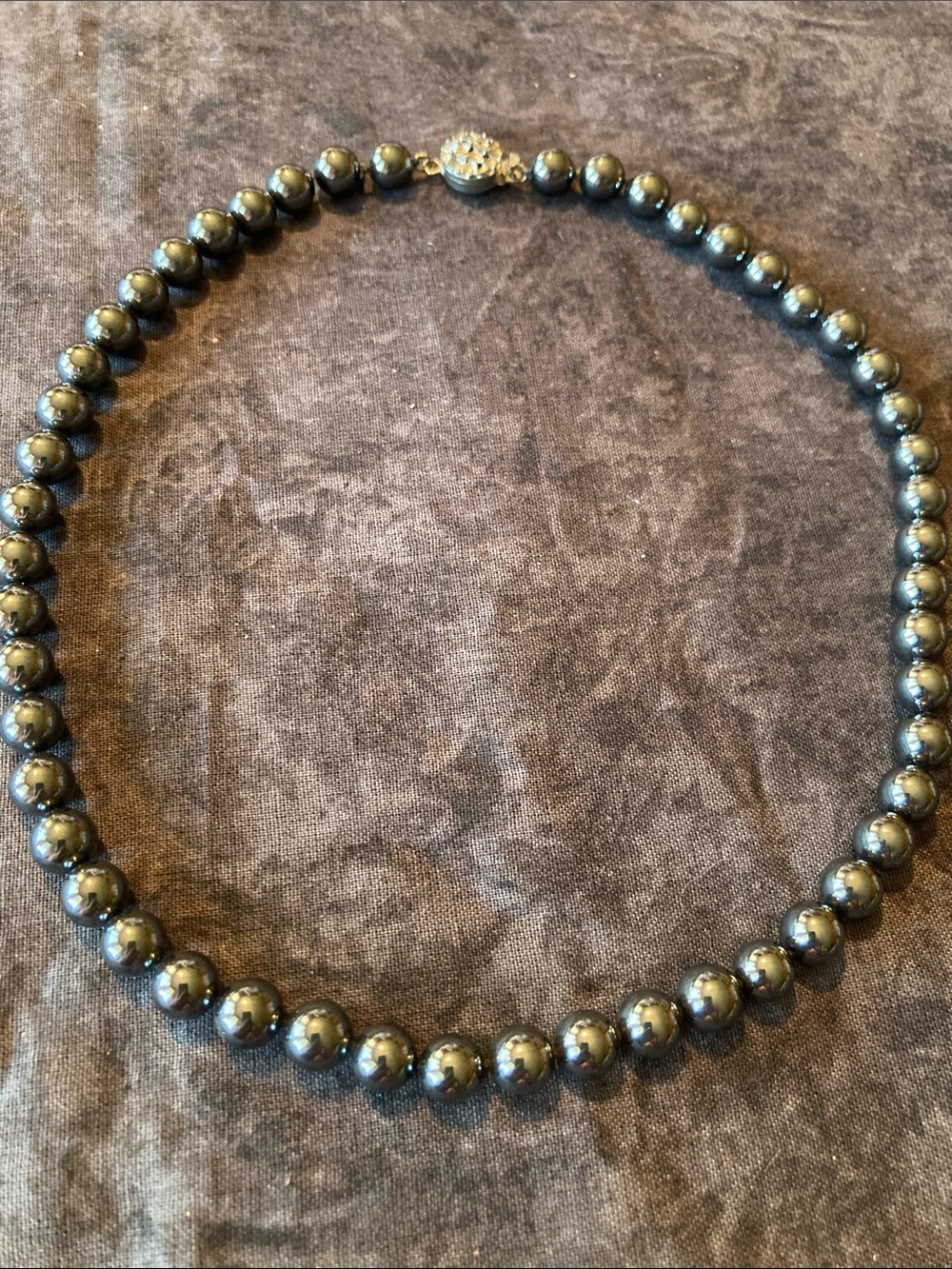 Classic Hematite Bead Necklace - Women's Jewelry